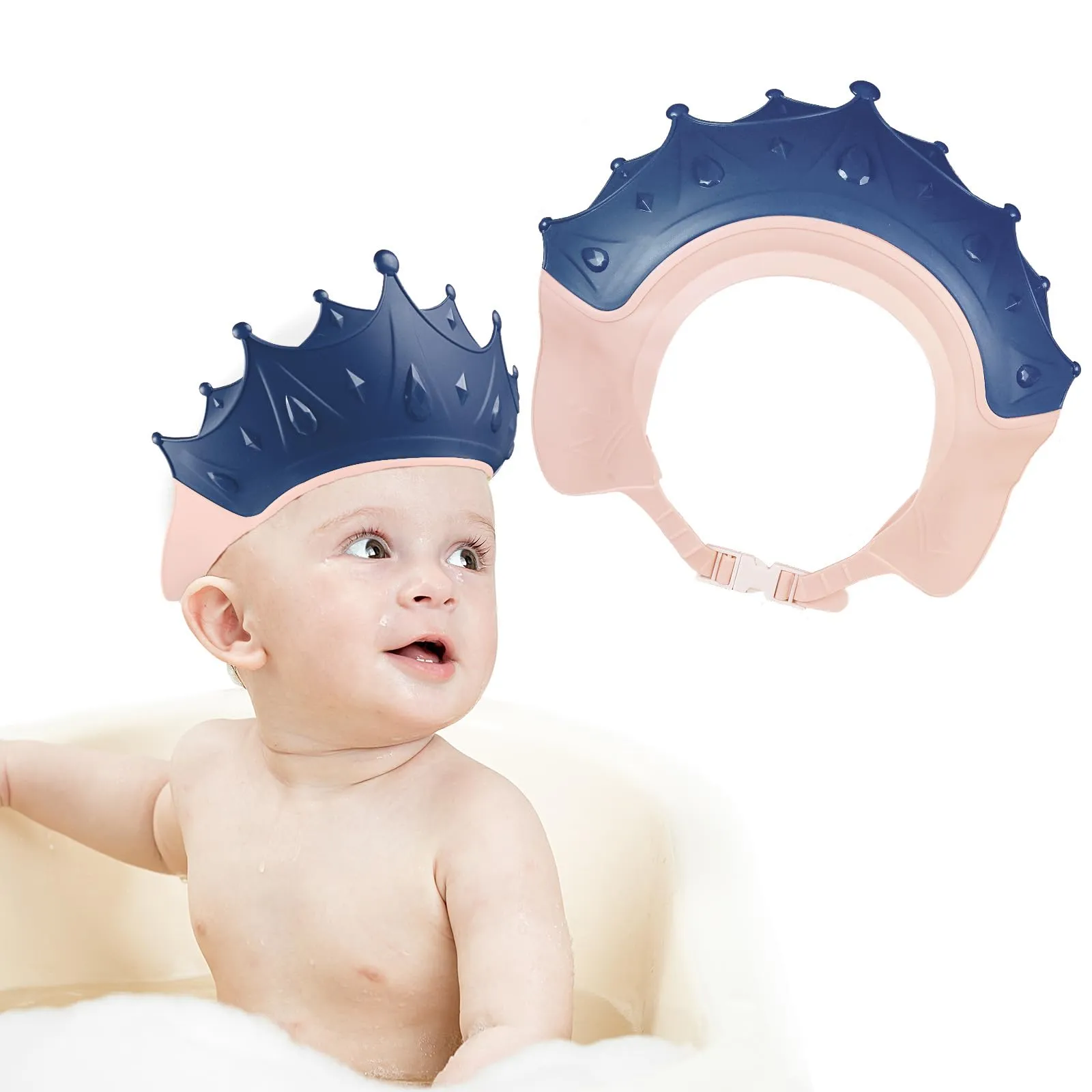 Romon Cappello Doccia Bambini, Visiera Doccia Bambinis,Cuffia da Doccia, Doccia Cap per Bambino,Cappello da Doccia per Bambini Regolabile(Blu)