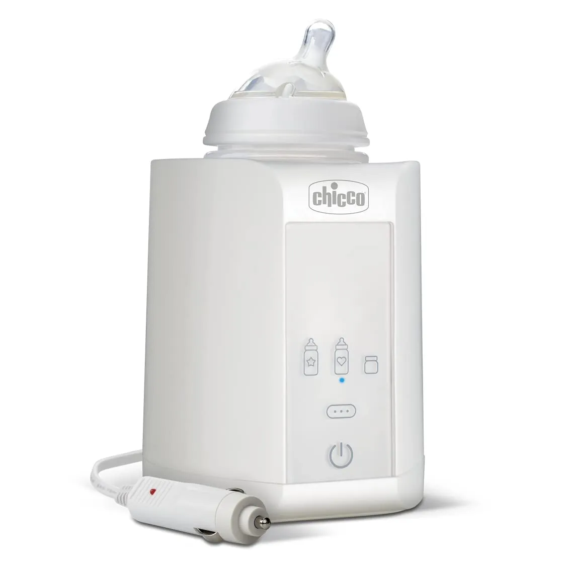 Chicco Scaldabiberon Portatile da Viaggio e Scalda Pappa con 3 Programmi e Spegnimento Automatico, Scalda in Modo Graduale, Anche per Vasetti e Latte Materno, Mantiene il Calore, 220W, Bianco, 1 Pezzo