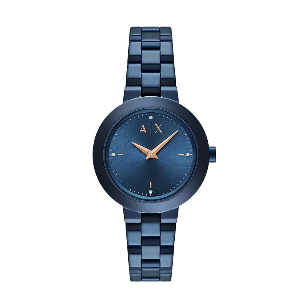 Armani Exchange Orologio da donna, Movimento al quarzo a due lancette e cassa da 36 mm con cinturino in acciaio o pelle