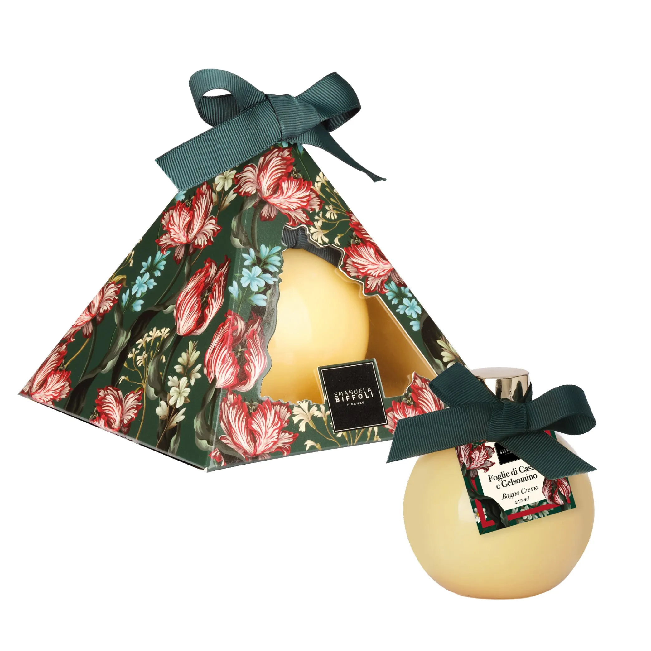 Biffoli Emanuela Biffoli - Confezione Piramide Bagno Brema al Profumo di Foglie di Cassis e Gelsomino 250ml Cofanetto