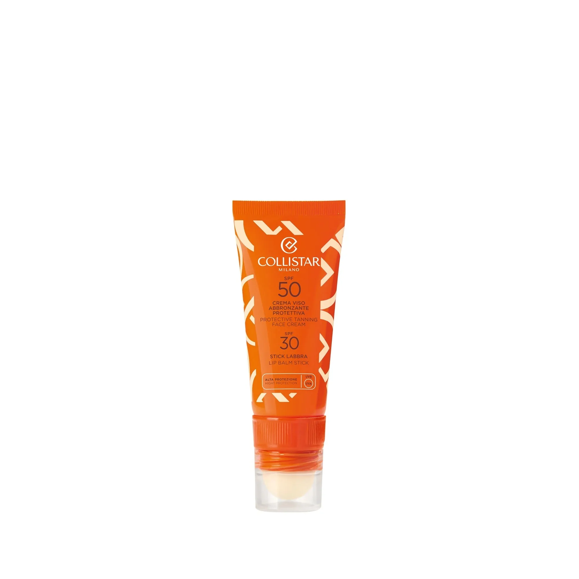 Collistar Crema Viso Abbronzante Protettiva SPF50 + Stick Labbra SPF30 Kit
