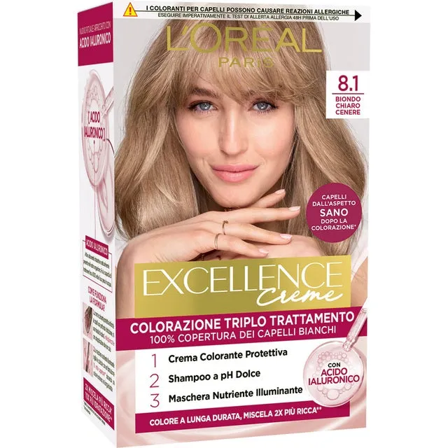 L'Oreal Excellence Creme 8.1 Biondo Chiaro Cenere