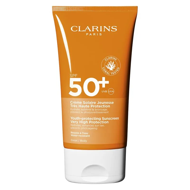 Clarins Creme Solaire Jeunesse Tres Haute Protection SPF 50+ - Crema Solare Corpo SPF 50+ 150ml