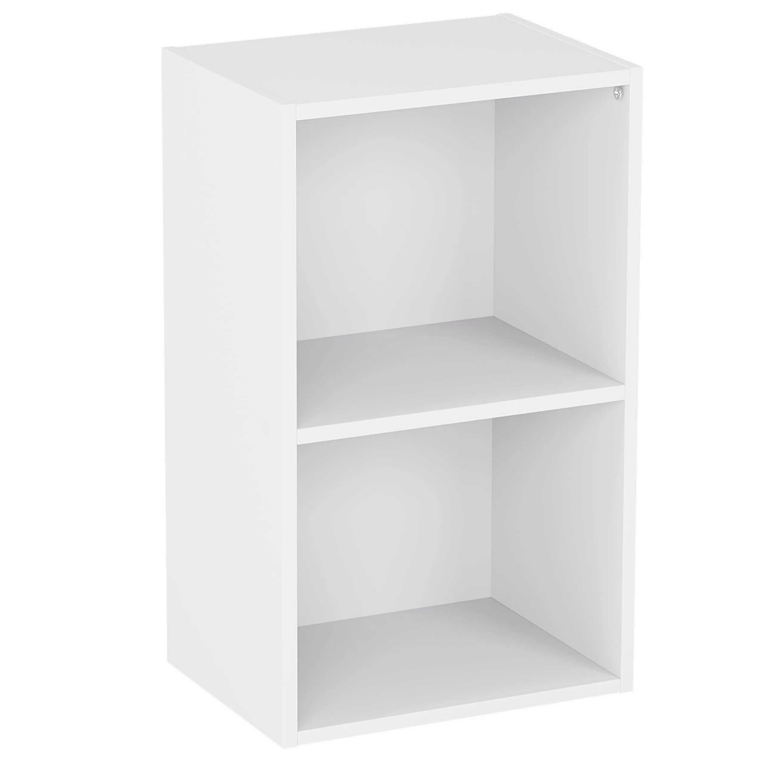 Vida Designs Oxford, Libreria a cubi a 2 ripiani, in legno, per esporre e conservare, per ufficio e soggiorno, bianco