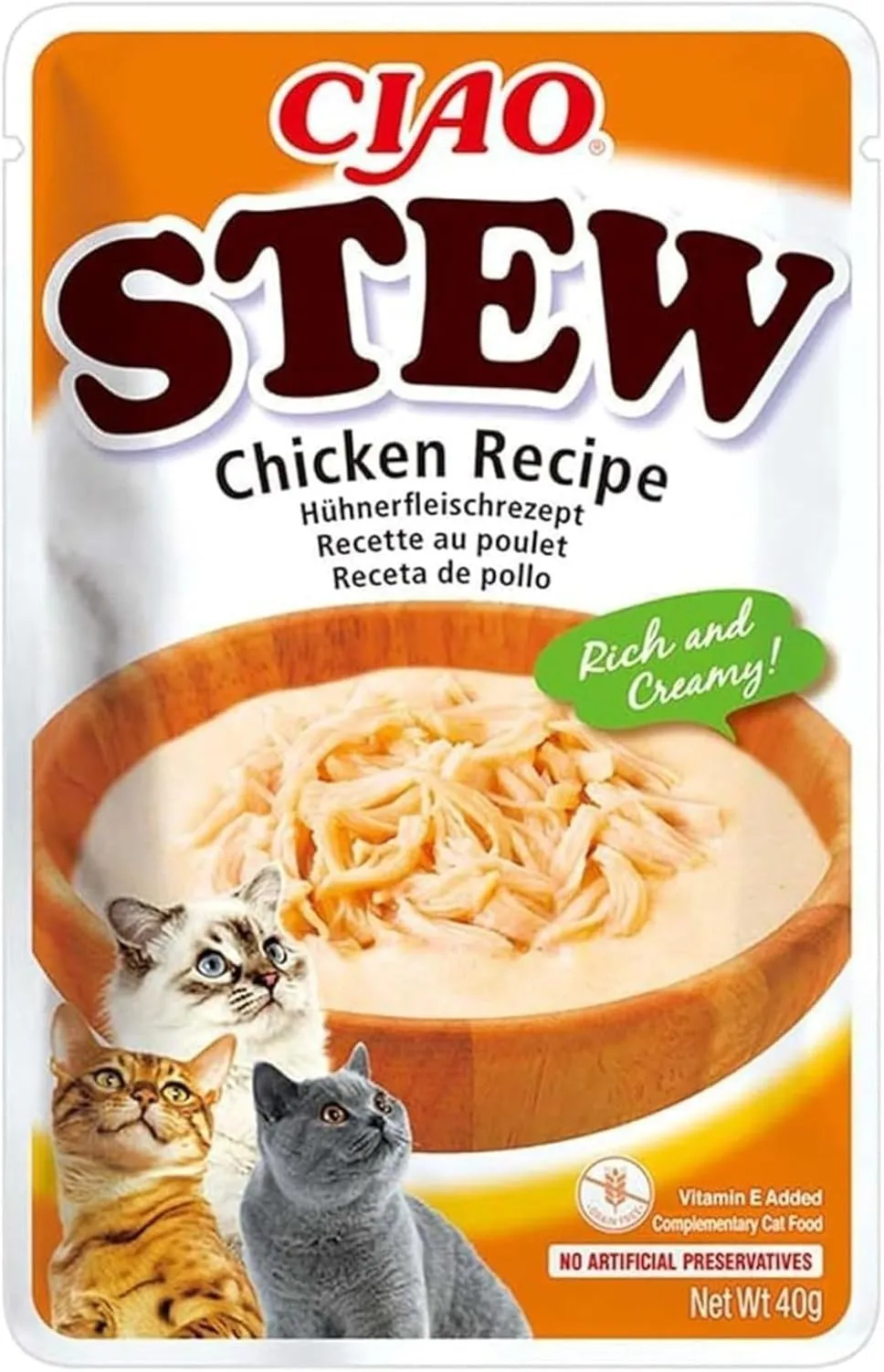 INABA Ciao Stew, Cibo Umido per Gatti con Pollo, 1x40g