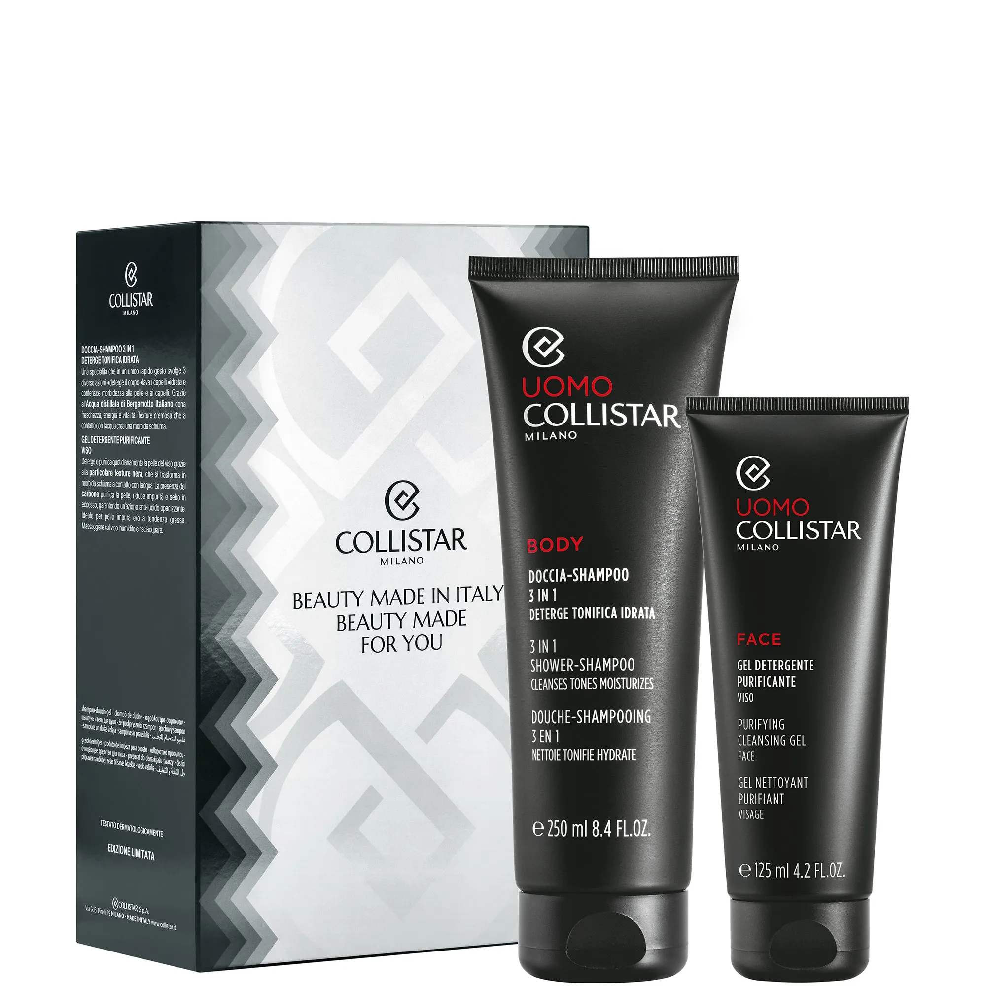 Collistar Doccia Shampoo 3 in 1 + Gel Detergente Purificante - Uomo - 250 ML