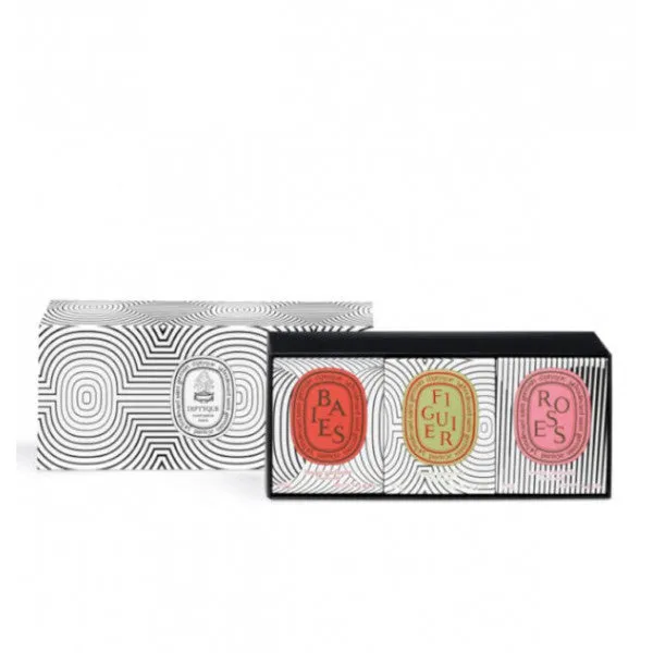 Diptyque Set Candele Baies - Figuier - Rose 3 x 70gr