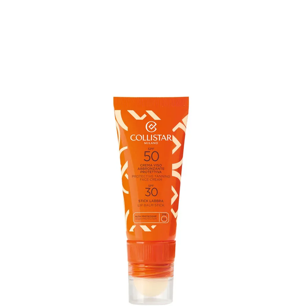 Collistar Crema Viso Abbronzante Protettiva SPF 50 + Stick Labbra SPF 30 - 20 ML