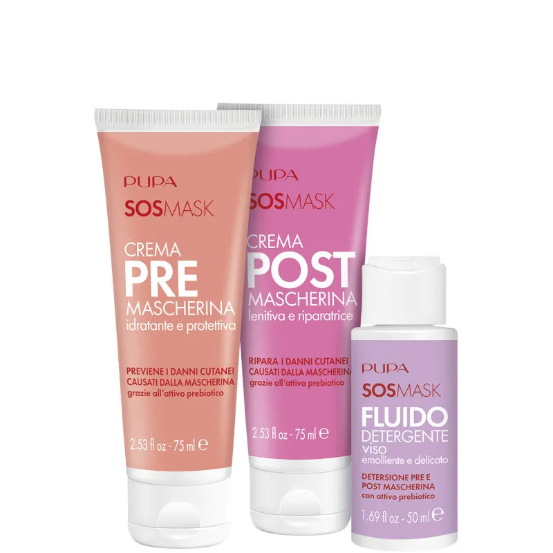 Pupa KIT SOS MASK 75 MLCrema Pre Mascherina + 75 ML Crema Post Mascherina + 50 ML Detergente Fluido - 75 MLCrema Pre Mascherina + 75 ML Crema Post Mascherina + 50 ML Detergente Fluido