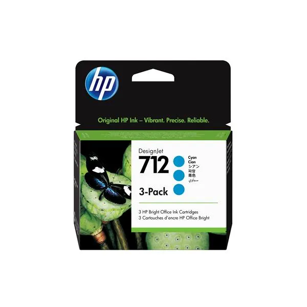 Hp 712 3-PACK 29-ML Cyan Designjet Ink Cartridge 3ED77A