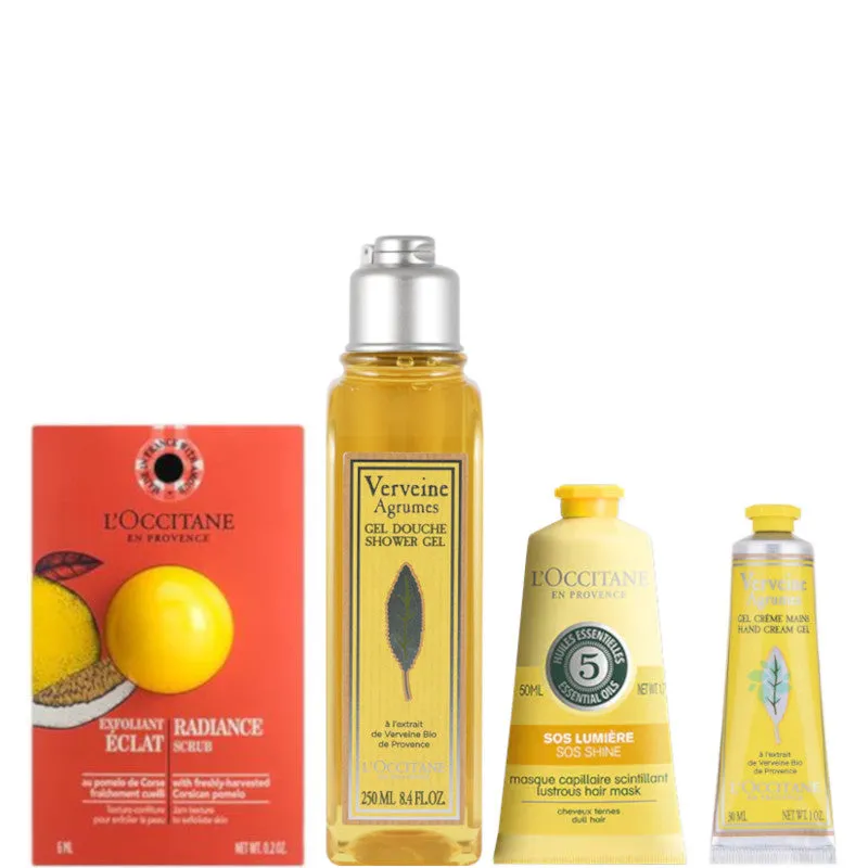 L'Occitane en Provence Verveine Agrumes Confezione 250 ML Gel Doccia + 30 ML Gel Crema Mani + 50 ML Maschera Capelli + 6 ML Esfoliante Viso - 250 ML Gel Doccia + 30 ML Gel Crema Mani + 50 ML Maschera Capelli + 6 ML Esfoliante Viso