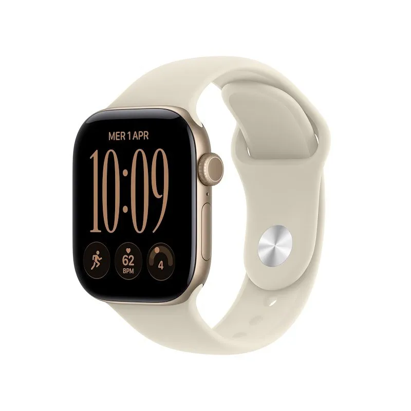 Apple Watch Series 12 GPS 42MM S/M Cassa Alluminio Oro chiaro e Sport Band Sabbia