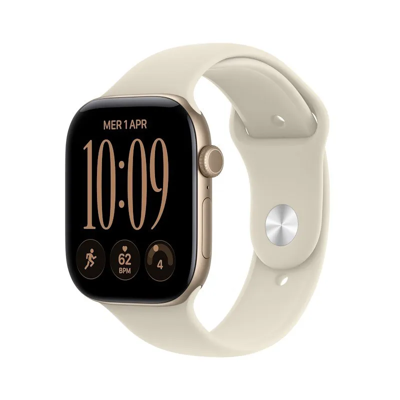 Apple Watch Series 12 GPS 46MM S/M Cassa Alluminio Oro chiaro e Sport Band Sabbia