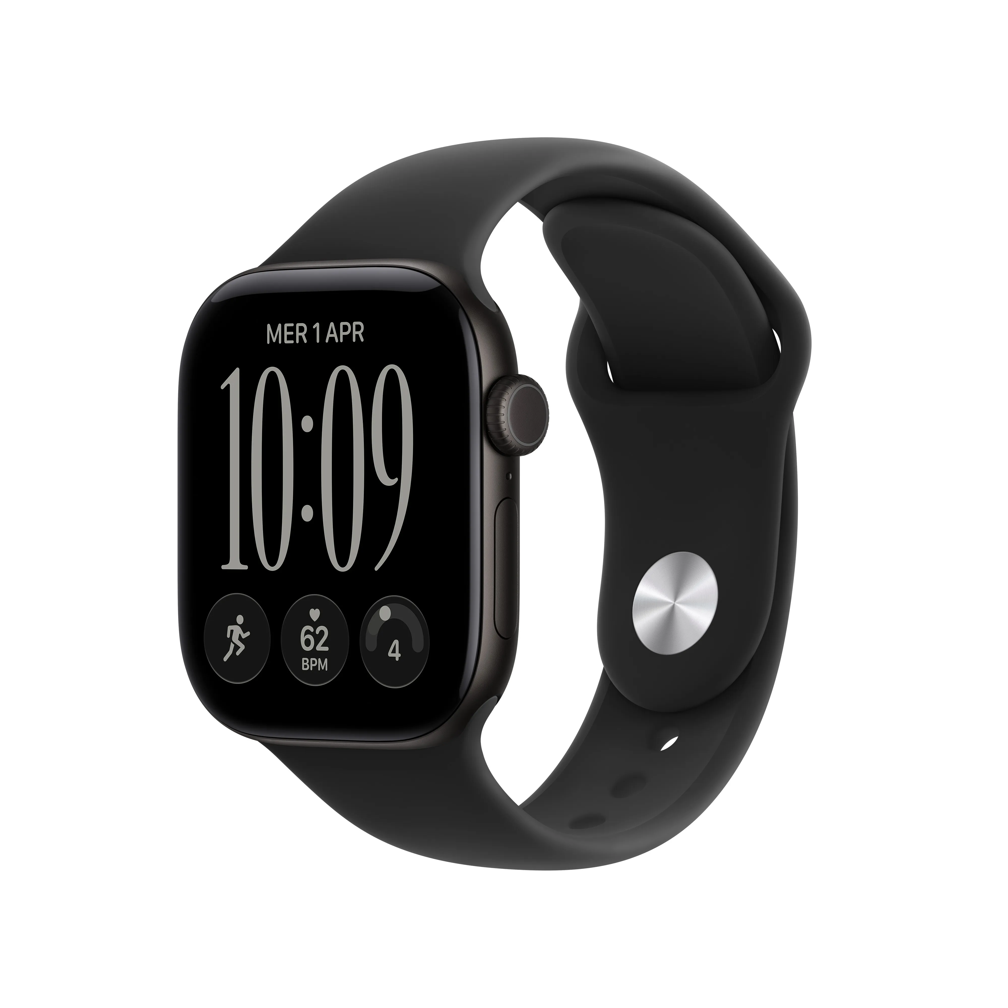 Apple Watch Series 12 GPS 42MM M/L Cassa Alluminio Nera e Sport Band Nero