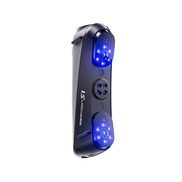 Scanner 3D Creality Sermoon S1 - 1 laser principale + 7 laser blu paralleli + 34 laser blu incrociati + laser NIR per una cattura dei dettagli superiore - Velocità fino a 90 fps - Precisione fino a 002 mm - Oggetti tra 02 mm e 4000 mm - Visione stereoscopica