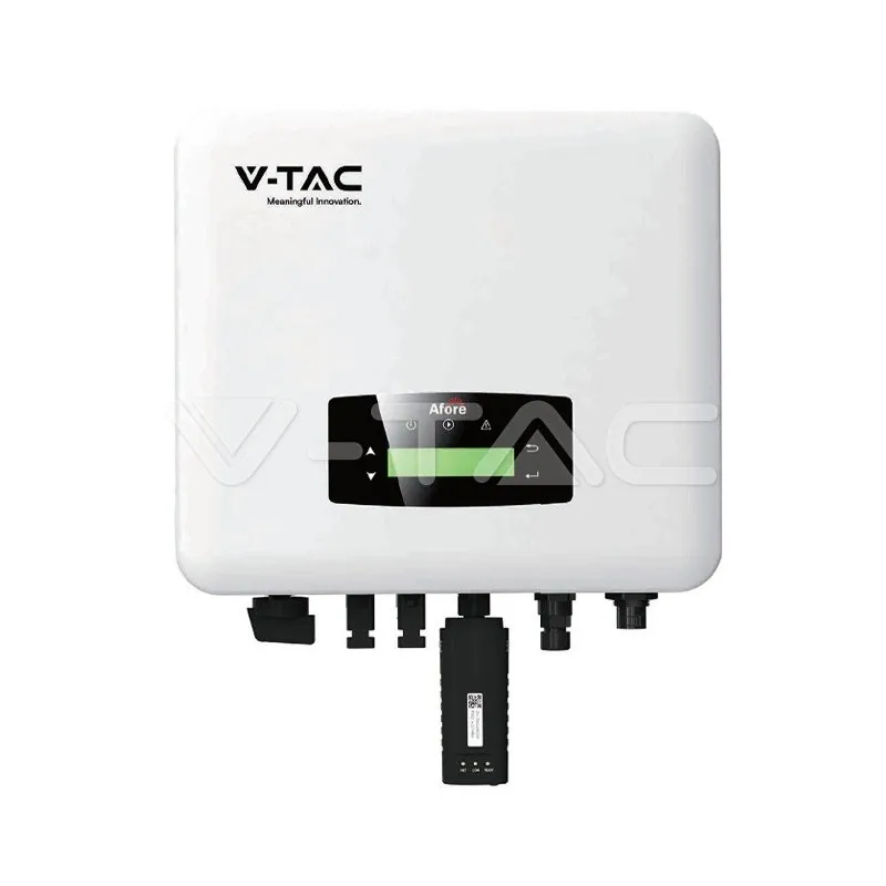V-TAC Inverter Fotovoltaico Afore Monofase Ibrido On-Grid/Off-Grid 3.6kW Doppio MPPT CEI 0-21 Schermo LCD WiFi e Meter TA Inclusi Garanzia 10 Anni IP65