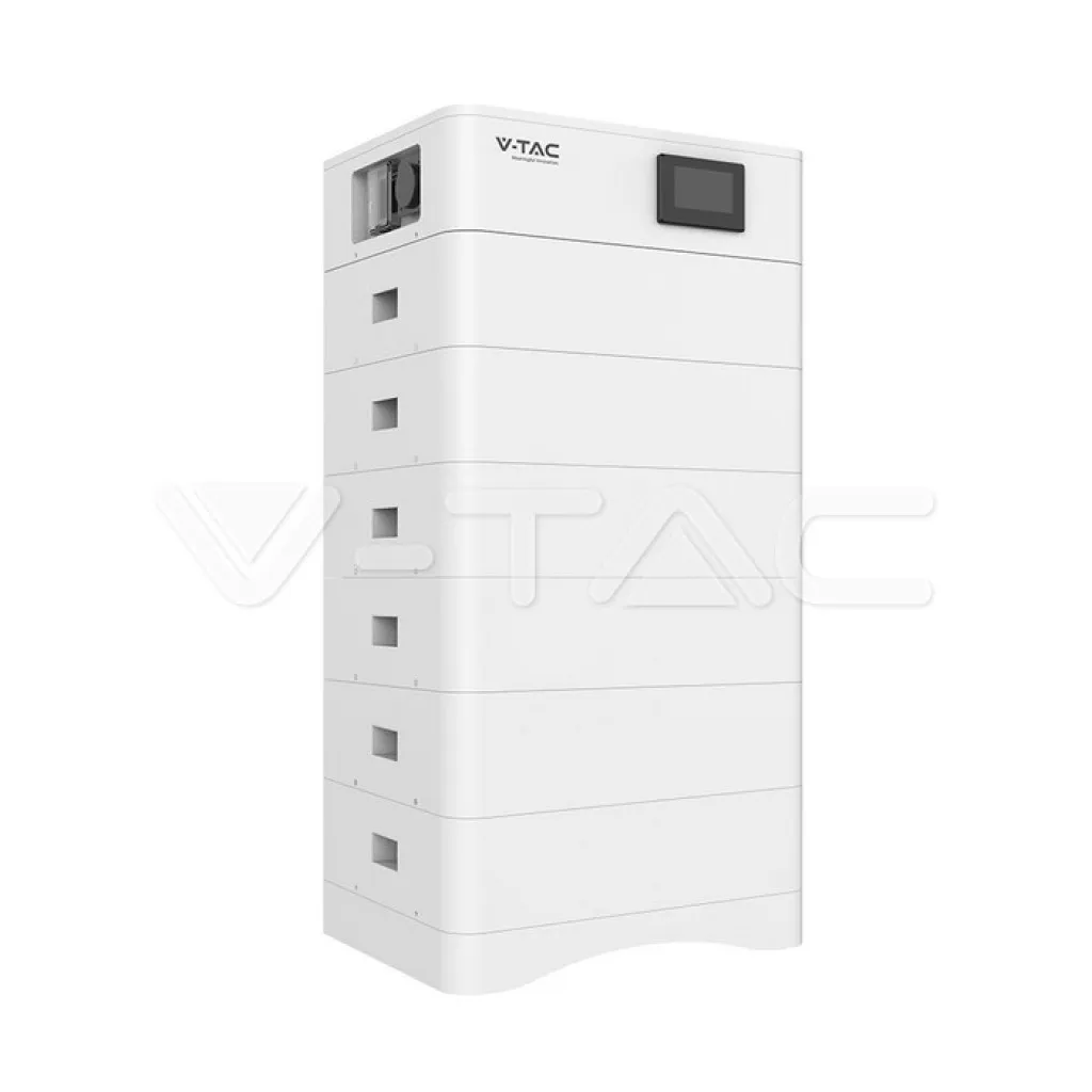 V-TAC Kit 6 Moduli di Accumulo Impilabili Alta Tensione 30kWh LiFePO4 BMS Integrato Inclusa Base e Box di Controllo 100Ah 307.2V IP65 CEI 0-21 Garanzia 10 Anni
