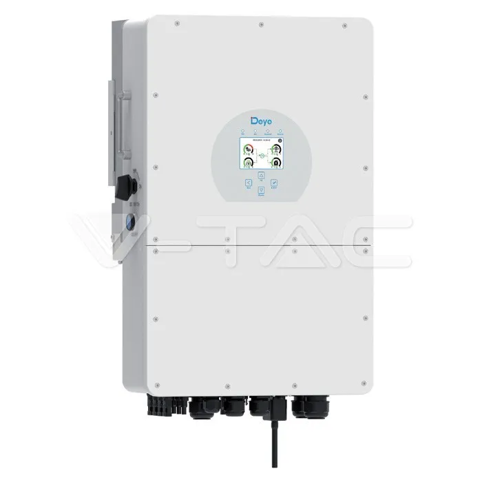 V-TAC Inverter Fotovoltaico Alta Tensione Deye Trifase Ibrido On-Grid/Off-Grid 10kW Doppio MPPT CEI 0-21 Schermo LCD Touch WiFi e TA Inclusi Garanzia 10 Anni IP65