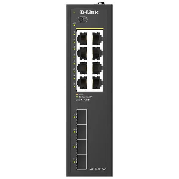 D-Link 12-PORT Gigabit Industrial Poe+ Smart Managed DIS-210G-12P