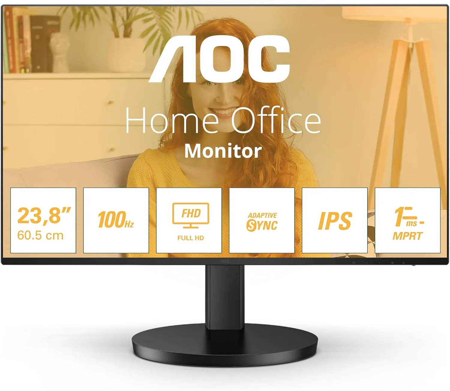 Aoc Monitor 23,8 LED Ips FHD 16:9 1MS 250 Cdm 120hz, VGA/Hdmi, Multimediale 24b3ha2