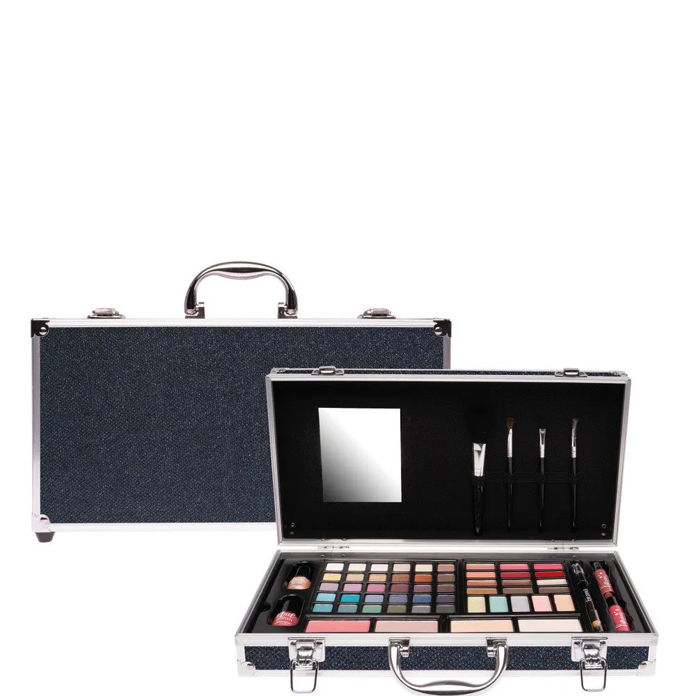 Naima Naima Cosmetic Case Make-up Black Blue Glitter L - Default Title