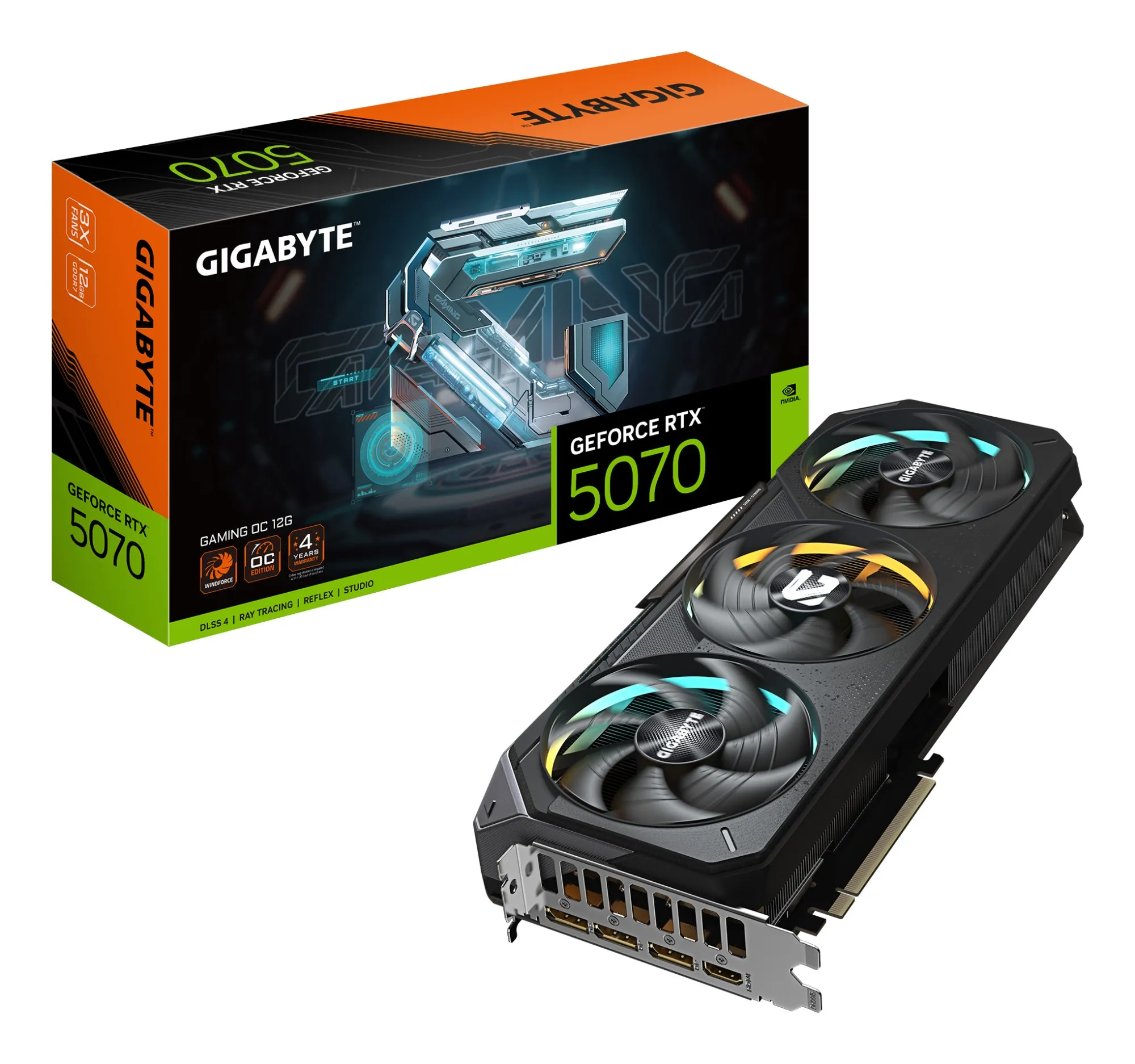 GIGABYTE GeForce RTX 5070 GAMING OC 12G Scheda Grafica - 12GB GDDR7 192 bit PCI-E 5.0 2625 MHz Core Clock 3 x DP 2.1a 1 x HDMI 2.1b NVIDIA DLSS 4 GV-N5070GAMING OC-12GD