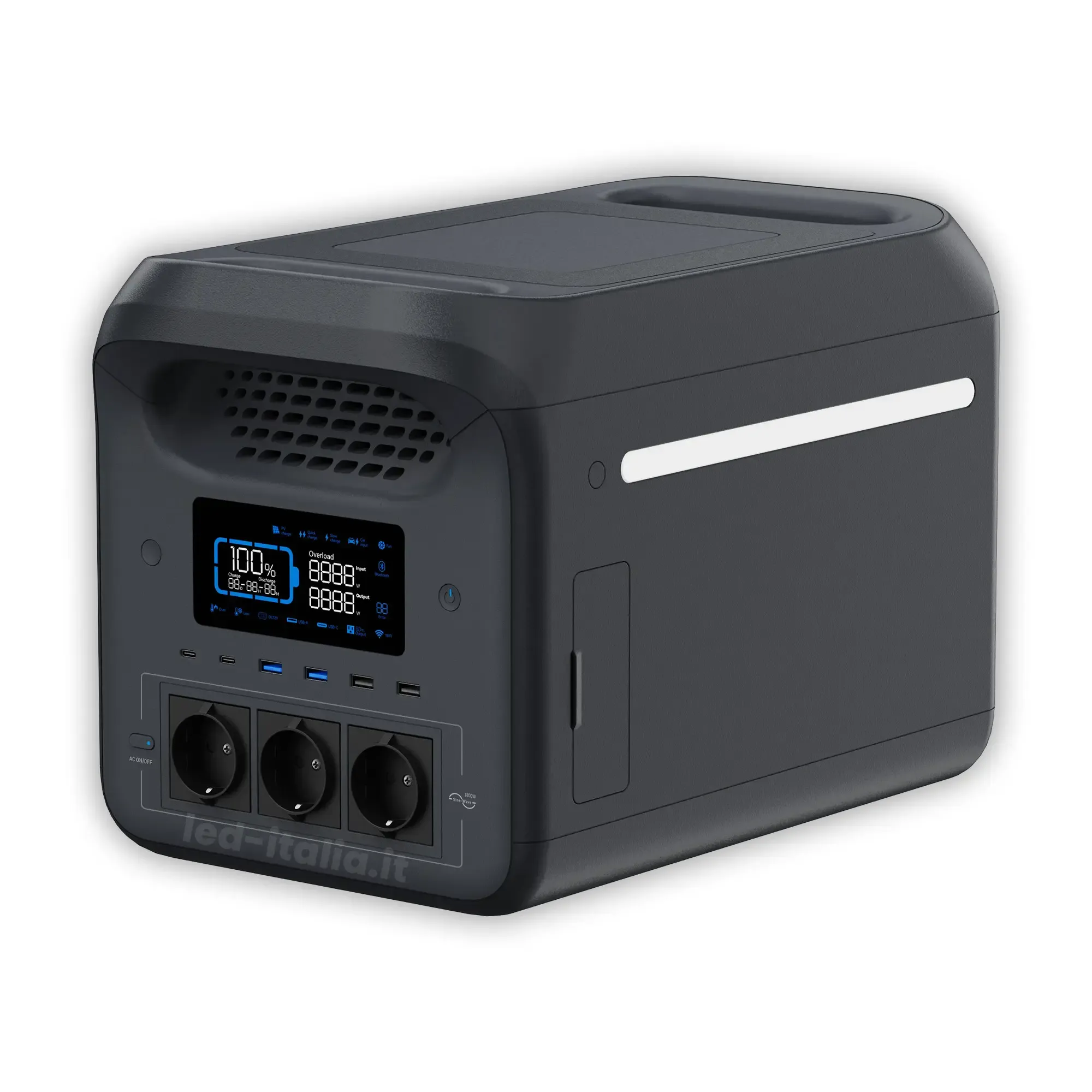 V-TAC Power Station 1800W 1229Wh LiFePO4 UPS Ricarica Solare e App WiFi