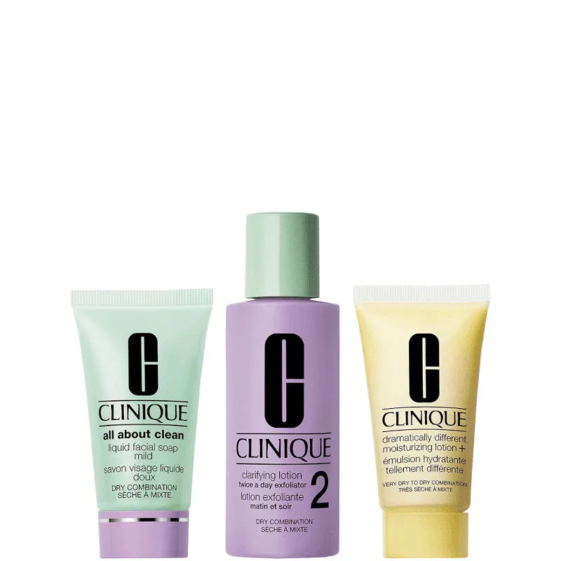 Clinique 3 Step to Clean Pulizia + Esfoliazione + Idratazione - Pelle Secche e Miste - 30 ML