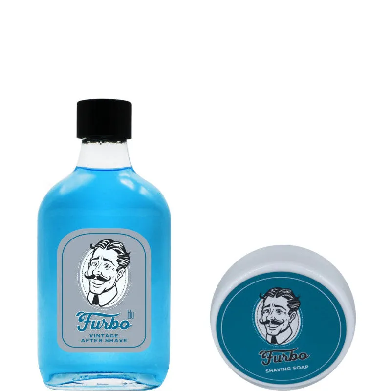 Furbo Sapone da rasatura + Lozione Dopobarba Vintage Blu Confezione - 100 ML