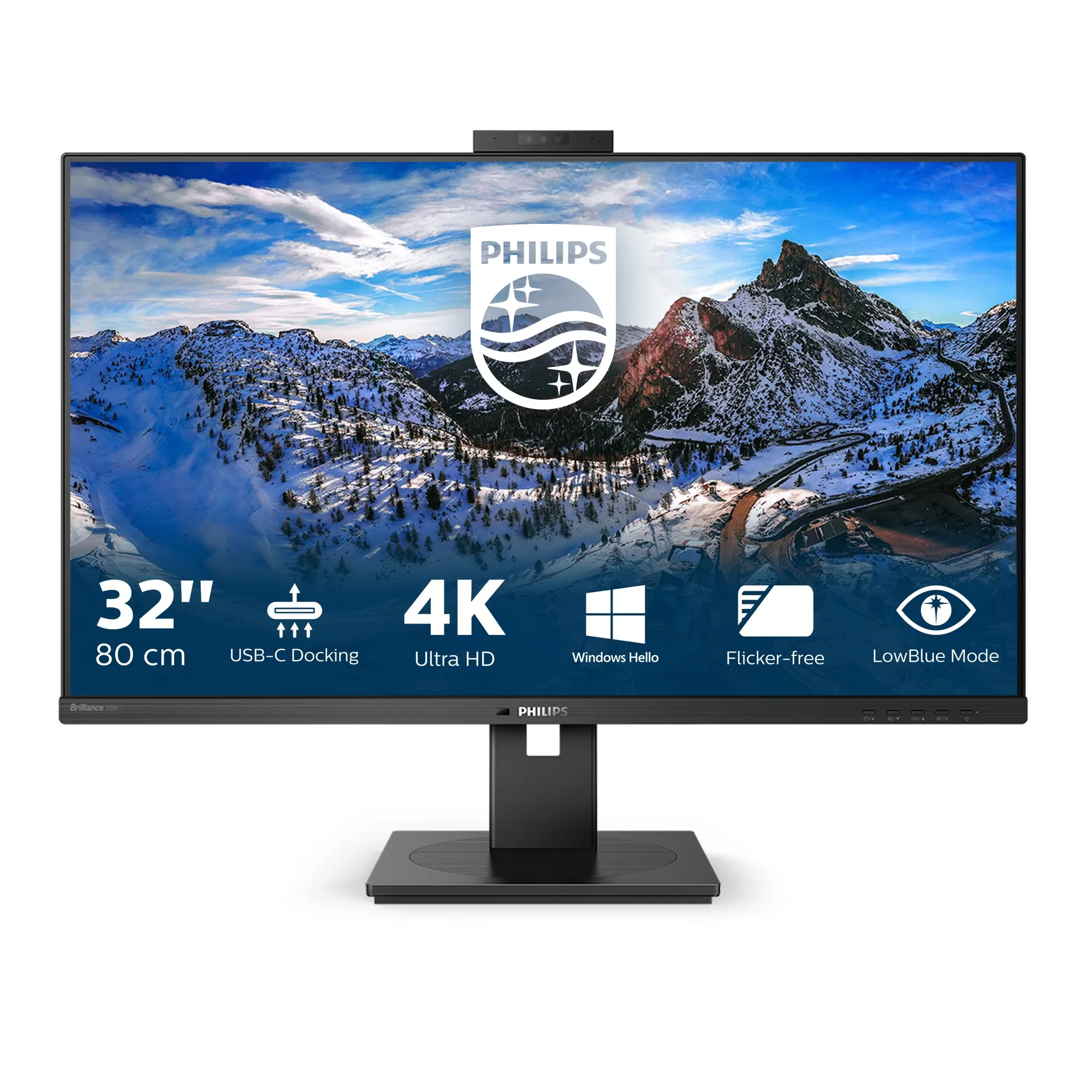 Philips Monitor 32 Led Ips 16:9 4K Uhd 350 Cdm Usb-C Hub Rj45 Pivot Webcam Dp/Hdmi Multimediale