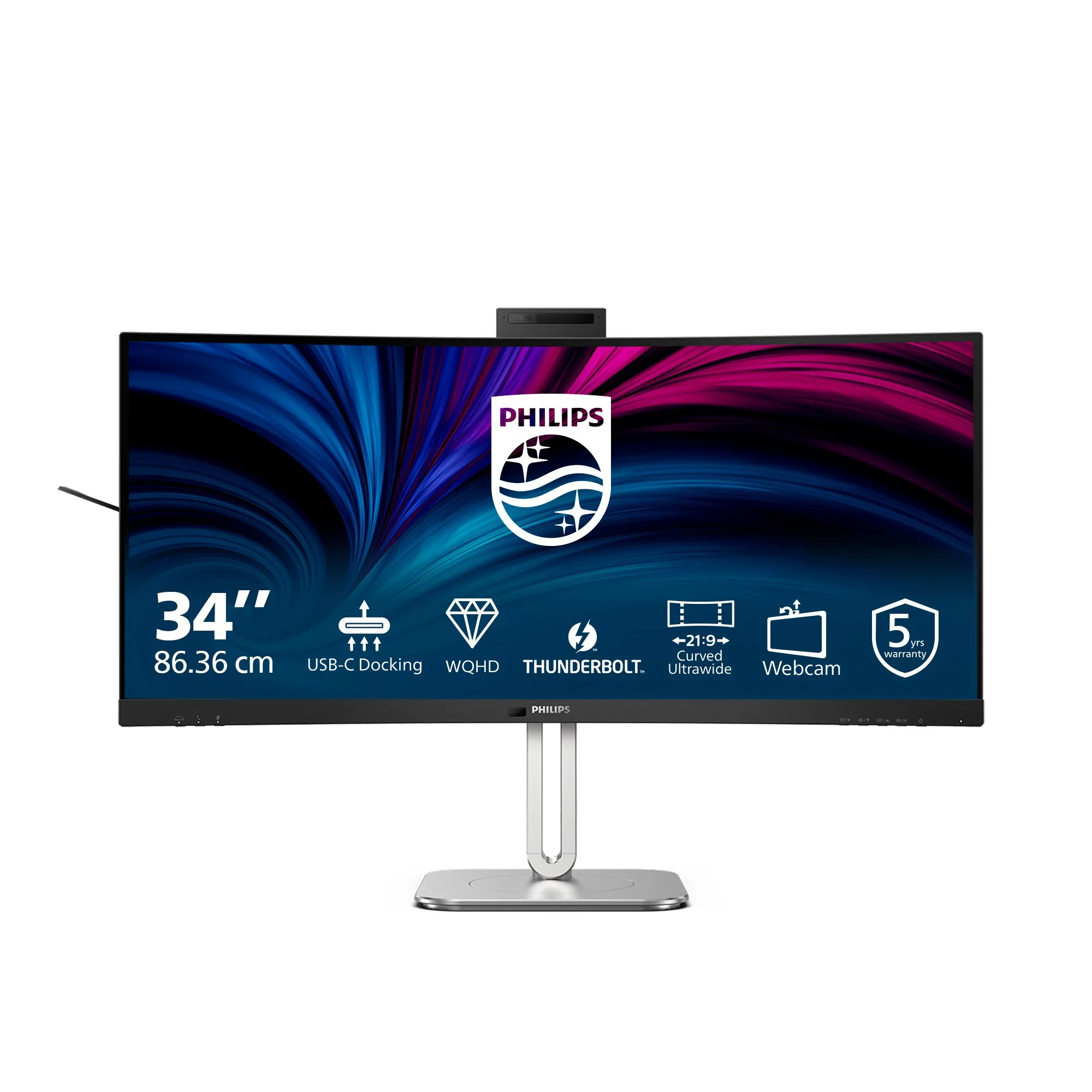 Mon 34 Va 3440X1440 450Cd Webcam 34B2U6603Ch 21:9 Mm Reg Alt Curvo