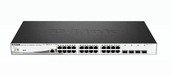 D-Link Switch 24 Porte Gigabit Poe + 4 Porte Sfp Jumbo Frame Rack Mountable 19 Smart