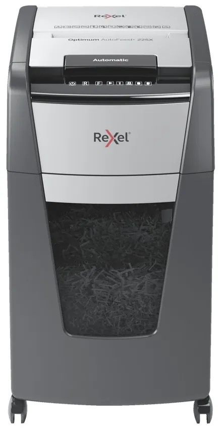 Rexel Optimum AutoFeed+ 225X distruggi documenti Triturazione incrociata 55 dB 23 cm Nero Grigio