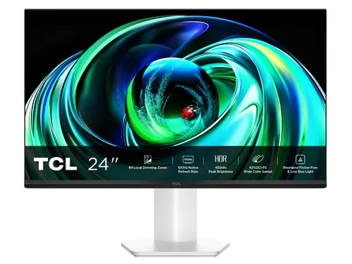 Tcl Monitor Gaming 23,8 Mled Va 16:9 FHD 5MS 100hz 450 Cdm, Miniled Direct-84, 99 Srgb, VGA/Hdmi, Bianco 24g54