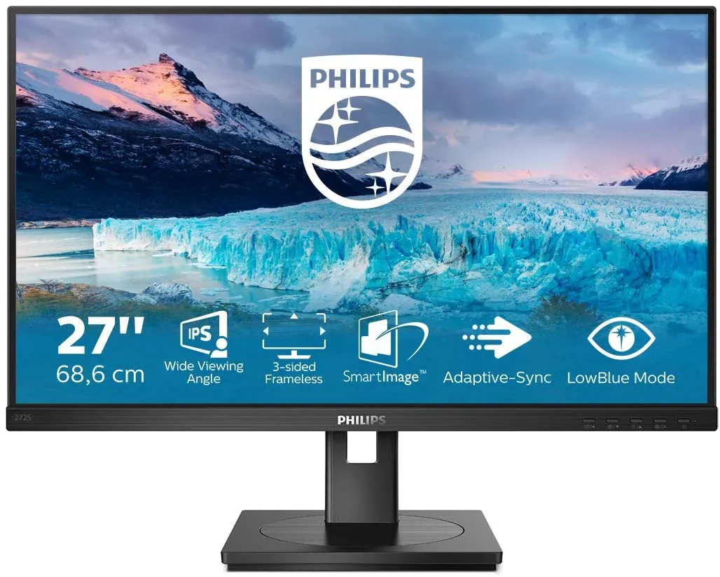 Philips Monitor 27 LED Ips 16:9 FHD 4MS 250 Cdm VGA/DVI/DP/Hdmi Pivot Multimediale 272s1ae