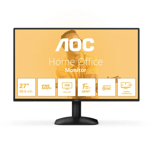 Aoc Monitor 27 LED Va 16:9 FHD 4MS 300 Cdm 120hz, VGA/Hdmi 27b31h