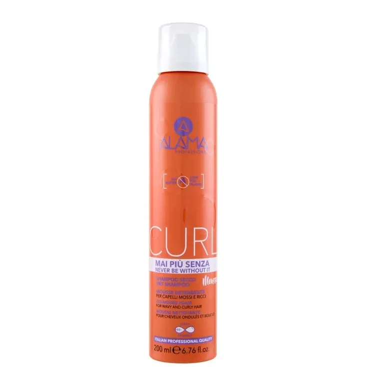 Alama Curl - Shampoo Secco in Mousse Detergente in Mousse Capelli Ricci e Mossi 200ml