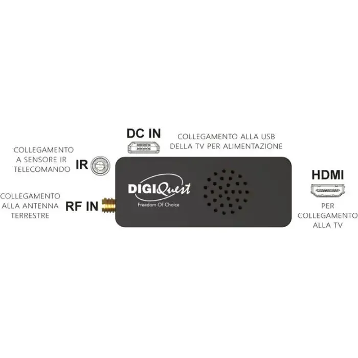 Digiquest Ricevitore Digitale Terrestre X2o Full HD Nero