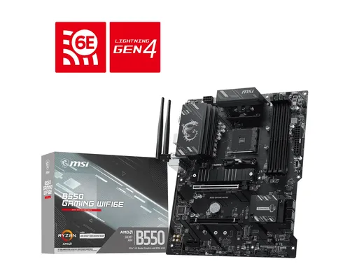 Msi Mb Amd B550, B550 Gaming Wifi6e, B550, AM4, 4ddr4, 2pci-Ex16, 1pci-EX1, 2M.2, 6sata3, 2usb10g,5U 911-7c56-095
