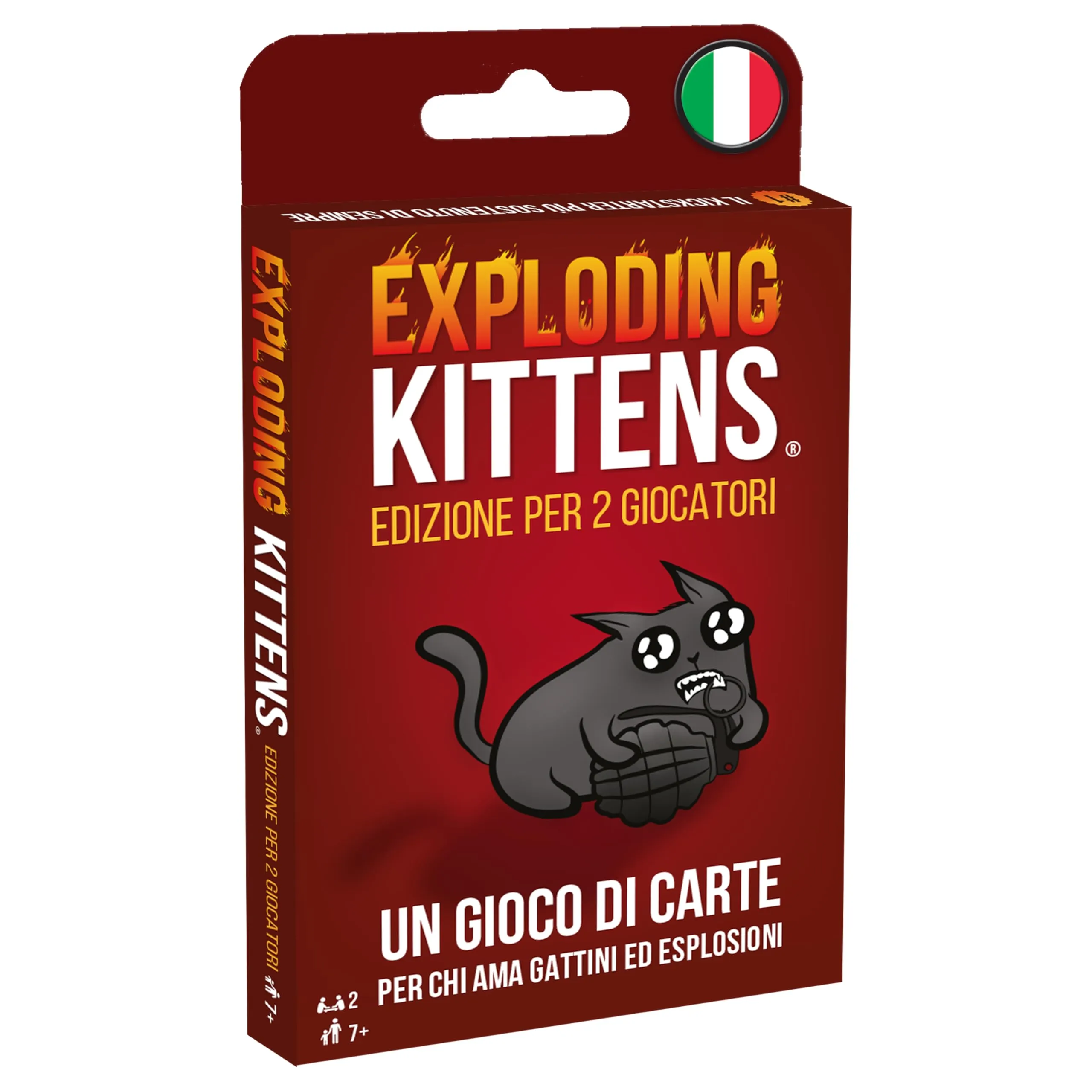 Asmodee Exploding Kittens, Edizione per 2 Giocatori, Gioco da Tavolo, 7+ Anni, Edizione in Italiano