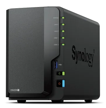 Synology NAS Tower Ds225+ X 2HD 3.5"/2.5" Sata2/3 - No HD Celeron J4125 -2GB Ddr4-1P LAN Rj45 1gbe Ds225+