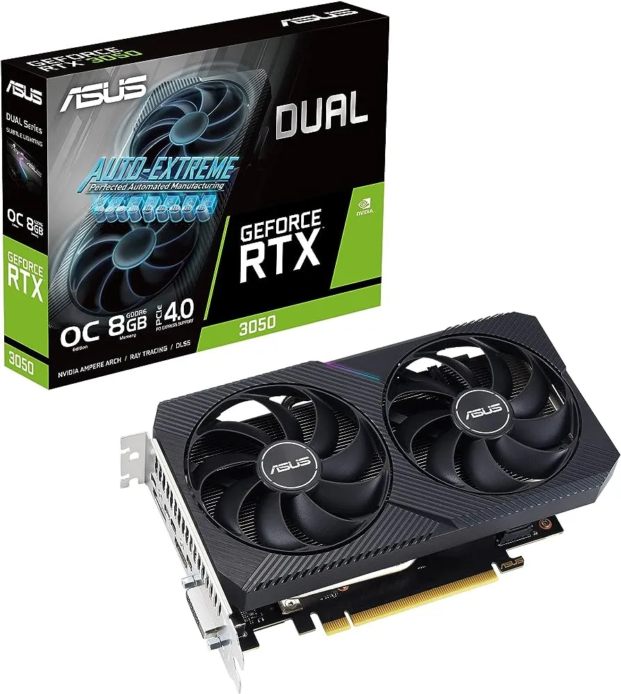 Asus Vga Geforce Rtx 3050, Dual-Rtx3050-O8G-V2, 8GB Gddr6, Hdmi/DP*3, 90yv0gh6-M0na00 90yv0gh6-M0na00