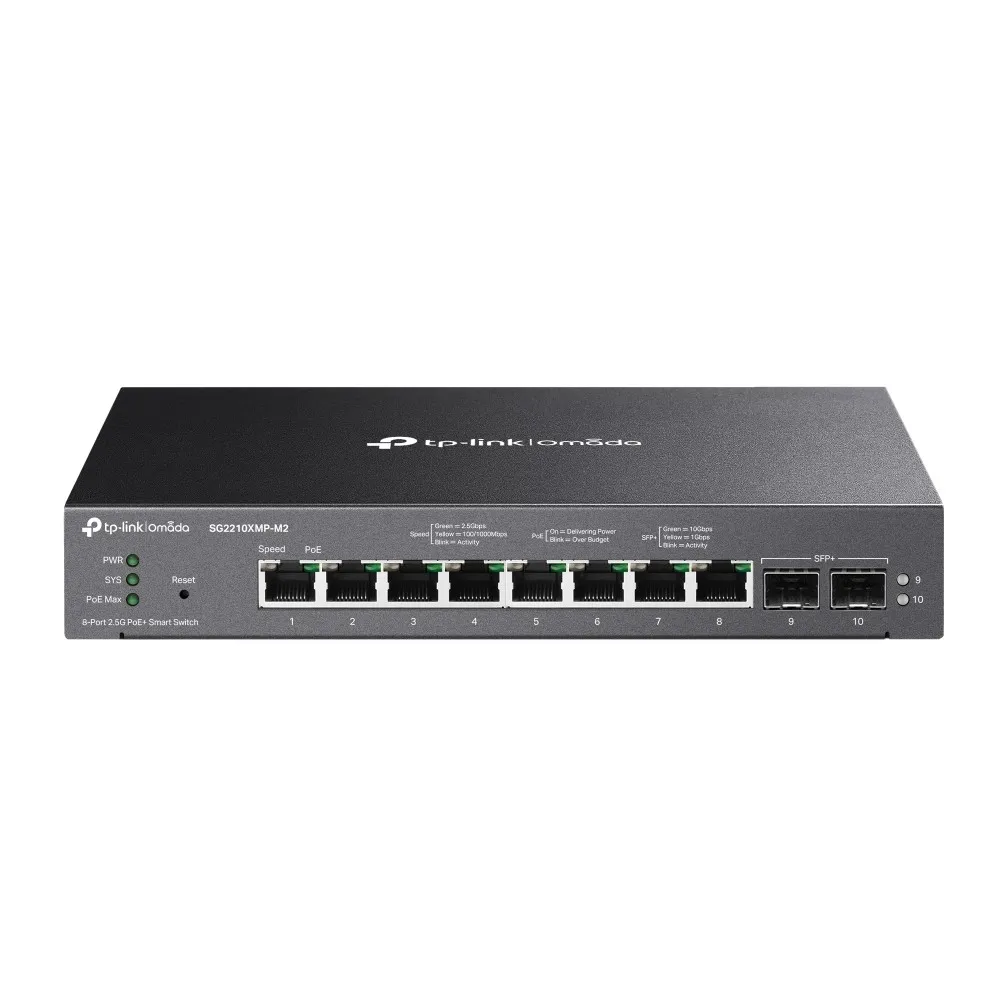 Switch 8P Poe+ Omada 8X25G Poe+ 2X10G Sfp+ Slots Smart Switch