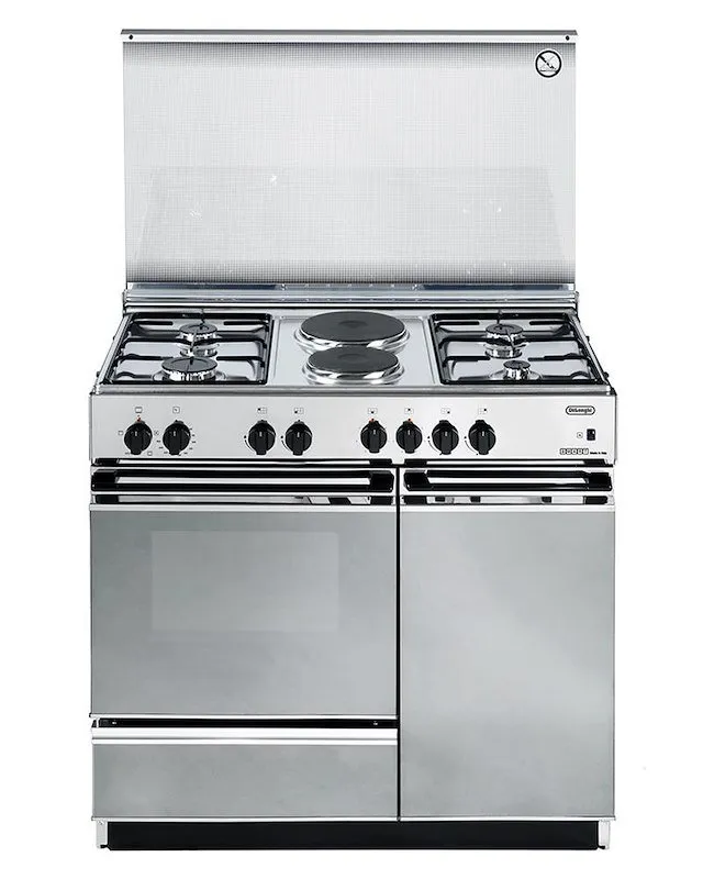 De'longhi Cucina a Gas 4 Fuochi+ 2 Piastre e Forno Elettrico Sex 8542 N Edm Inox