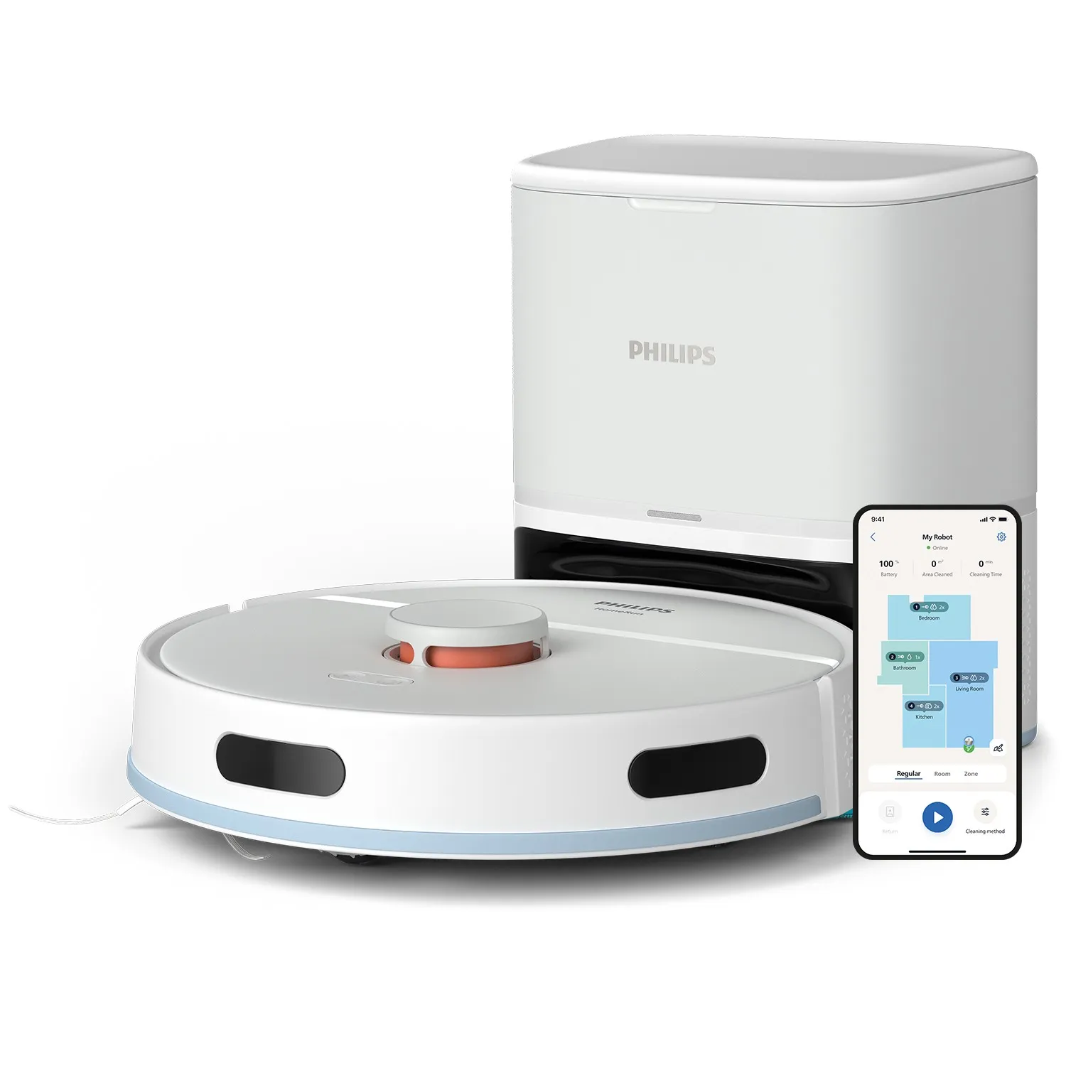 Aspirapolvere Robot Xu2100 Bianco Aspira E Lava Con Svuotamento Autom