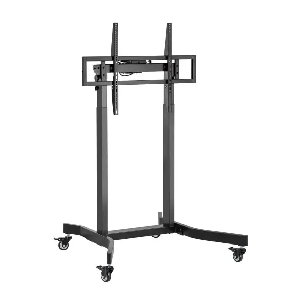 Aisens PRO Supporto da pavimento motorizzato con ruote per monitor/TV 120 kg da 55-100 - Nero
