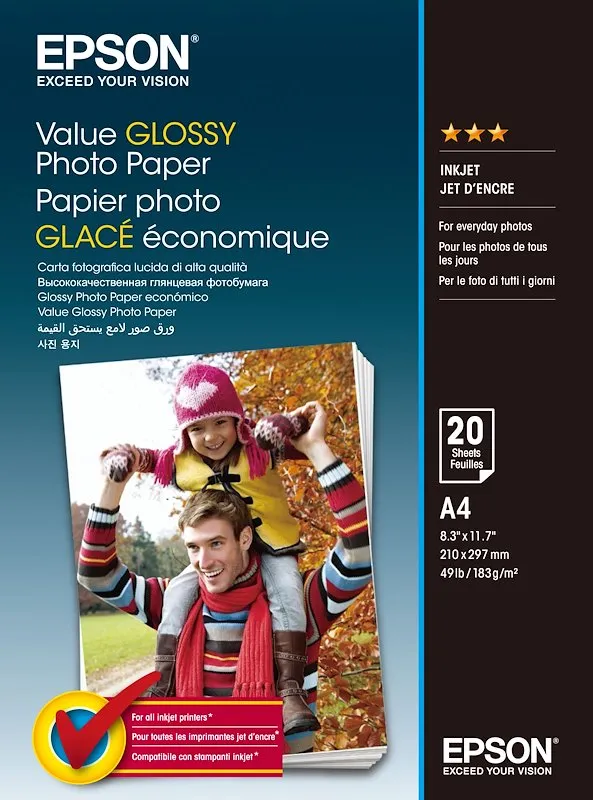 Epson Value Glossy Photo Paper - A4 - 20 Fogli