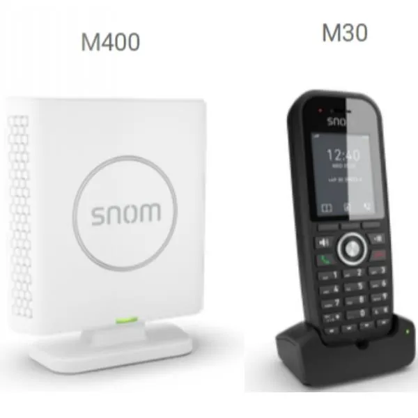 Snom M400 Base Station + M30 Handset Package M430 Dect Bundle Double-Cell Up To 10 Parallel Calls Repeater Support M6 00004589
