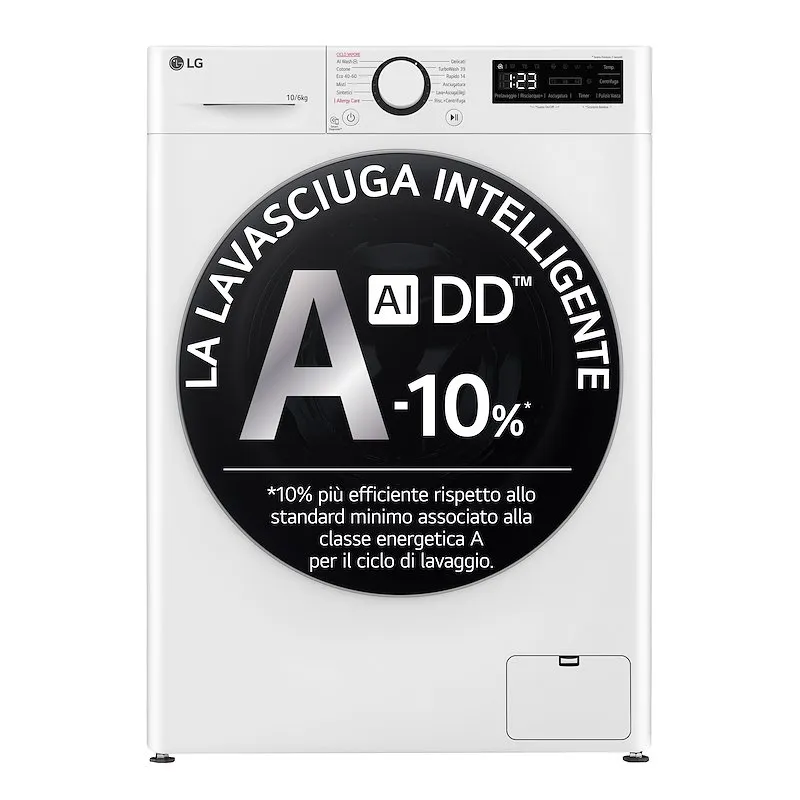 LG Lavasciuga 10/6 Kg AI DD D4r5010tsws Bianco