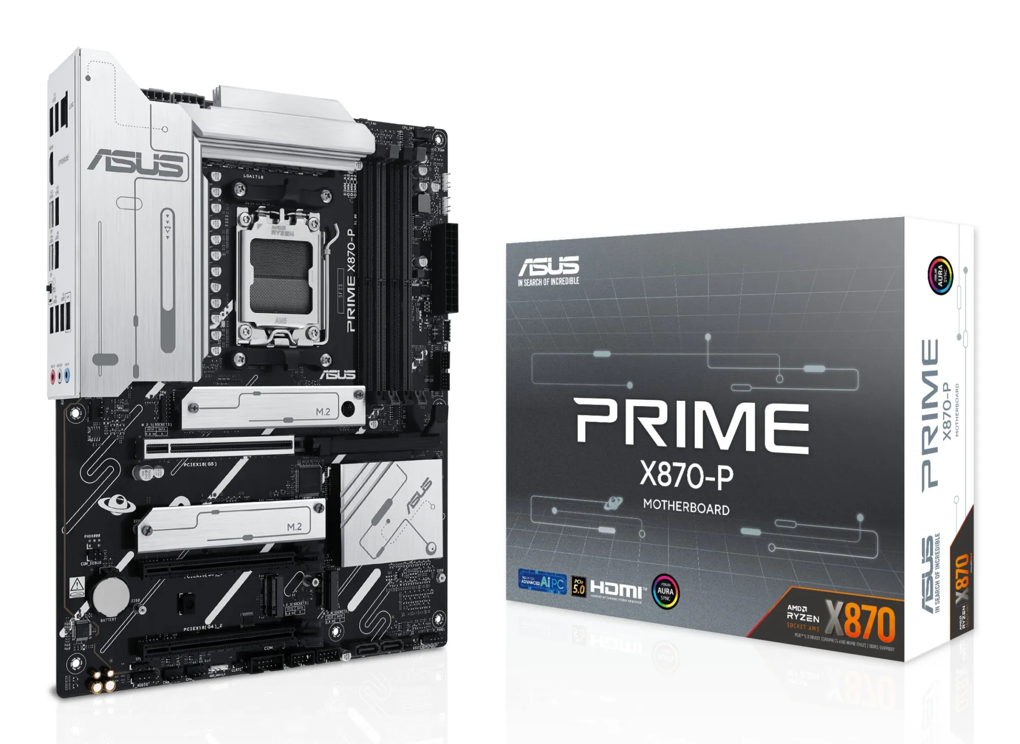 Mb Asus Prime X870-P Am5 Atx 4D5 2S3 4M2 U3.2 3Pcie 1Hdmi Atx